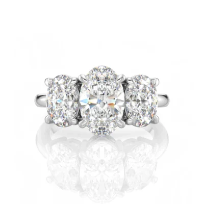 Inel de Logodnǎ – Diamant de Laborator Oval Trilogy