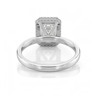 Inel de Logodnǎ – Diamant de Laborator Emerald Bezel Hidden Halo