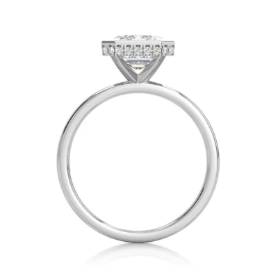 Inel de Logodnǎ – Diamant de Laborator Emerald Bezel Hidden Halo