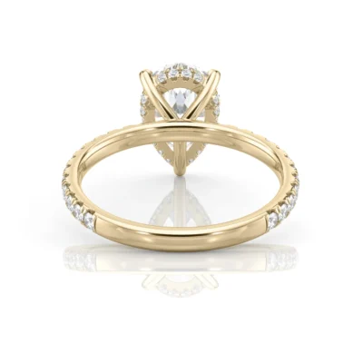Inel de Logodnǎ – Moissanite Pear Pave