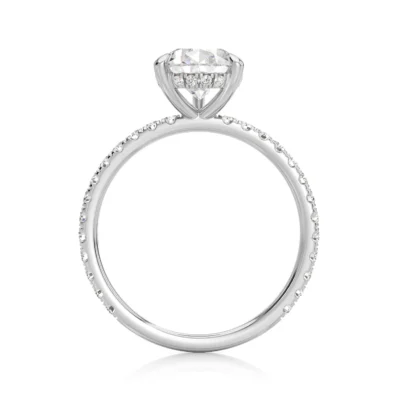 Inel de Logodnǎ – Diamant de Laborator Pear Pave